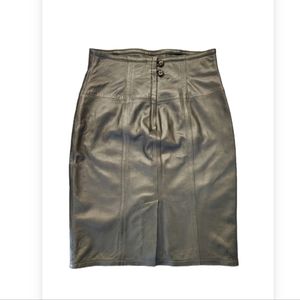 Vintage Gray/Black Leather Skirt